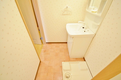 洗面設備　洗面脱衣所(シャワー付洗面化粧台＆室内洗濯機置場)