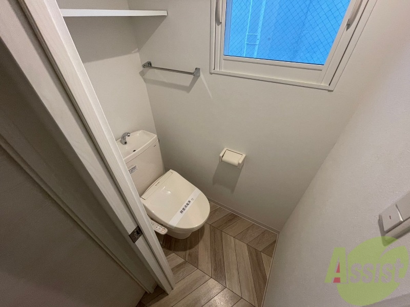 トイレ　ウォシュレット機能がついたトイレ。安心して使用できますね。