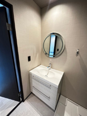 洗面設備　脱衣スペースもあります