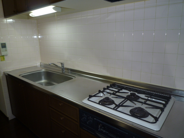 キッチン　ワイドシンク台　　システム3口コンロ付