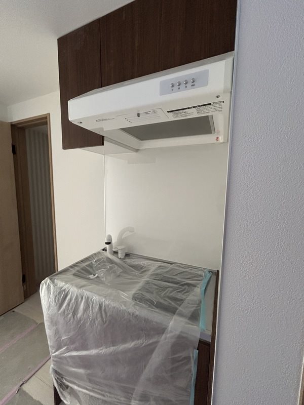 キッチン　建築中の参考写真