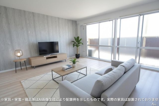 居室・リビング　※家具・家電・備品等はＡＩ画像生成により配置礼を示したもので