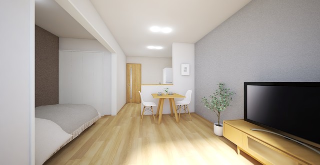 居室・リビング　完成後のイメージ画像（ＣＧ）／家具家電は付属しません。