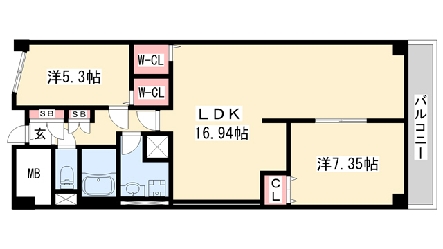 山陽電鉄本線 西江井ケ島駅 徒歩6分 8階建 築46年の間取り写真