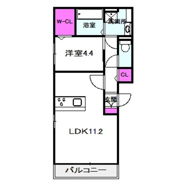 エストドミール東中浜の間取り写真