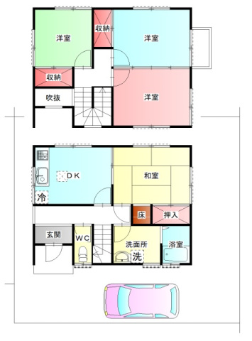 七栄654-321貸家の間取り写真