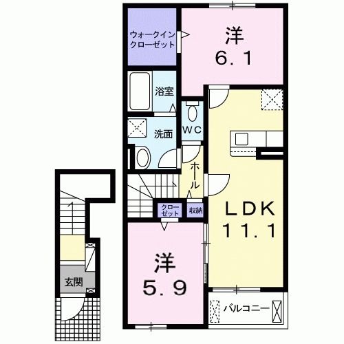 セイント パレス Bの間取り写真