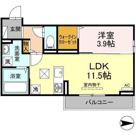 ＪＲ信越本線 黒井駅 徒歩2分 3階建 築4年の間取り写真