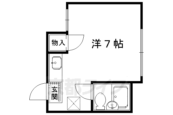 京都市左京区下鴨高木町のマンションの間取り