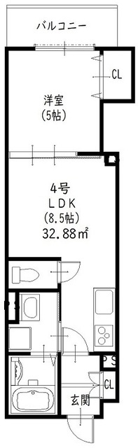 寝屋川市明和のアパートの間取り