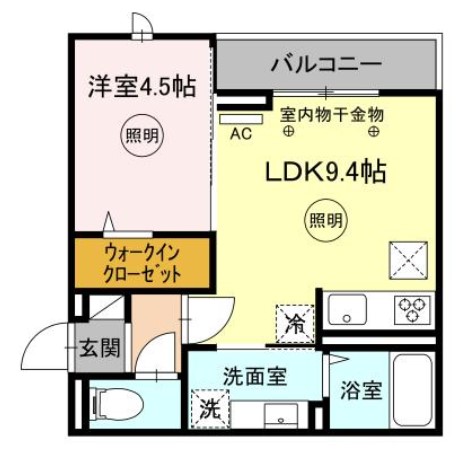 久留米市大善寺大橋のアパートの間取り