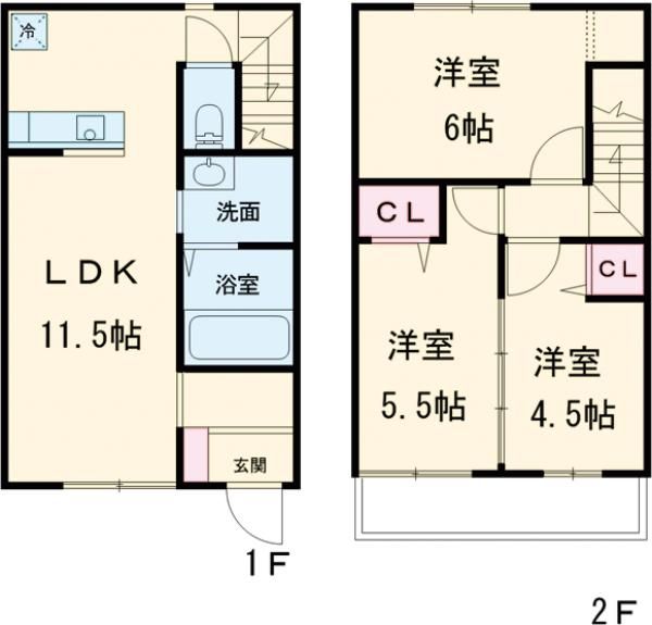 茨城県かすみがうら市下稲吉（一戸建）の賃貸物件の間取り