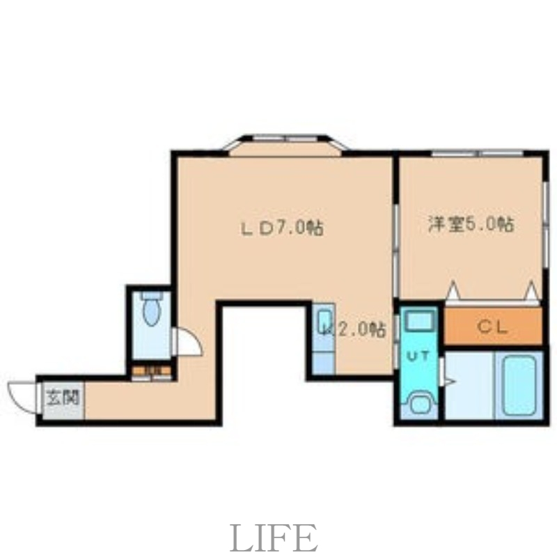札幌市厚別区厚別中央五条のアパートの間取り