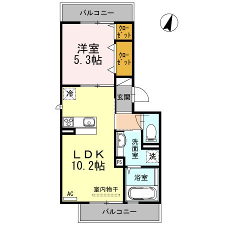 兵庫県神戸市中央区神若通５（アパート）の賃貸物件の間取り