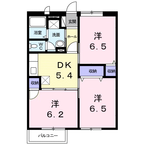 近江八幡市西本郷町東のアパートの間取り