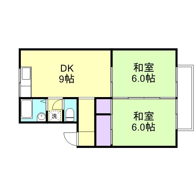 和歌山市松江中のアパートの間取り