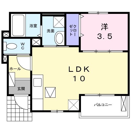 【所沢市上新井のアパートの間取り】