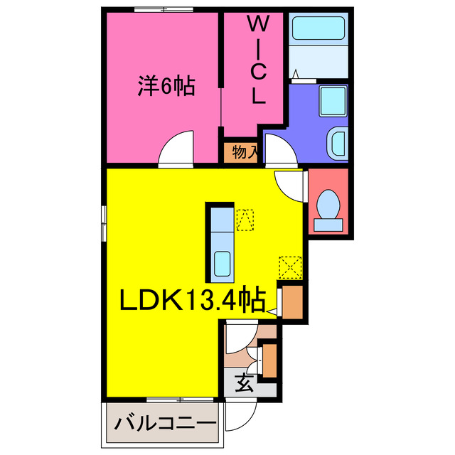 宍粟市山崎町下広瀬のアパートの間取り