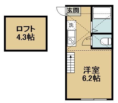 【横浜市鶴見区汐入町のアパートの間取り】