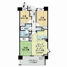 さいたま市浦和区岸町のマンションの間取り