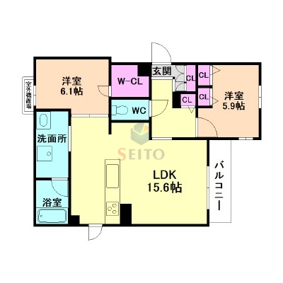 大阪市淀川区木川西のマンションの間取り