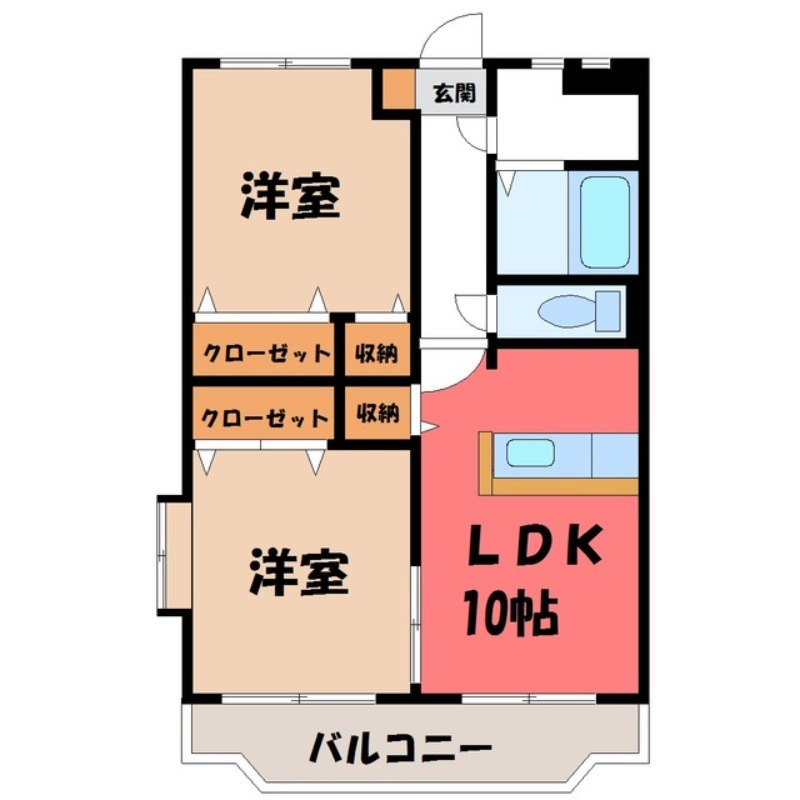 【小山市大字喜沢のマンションの間取り】