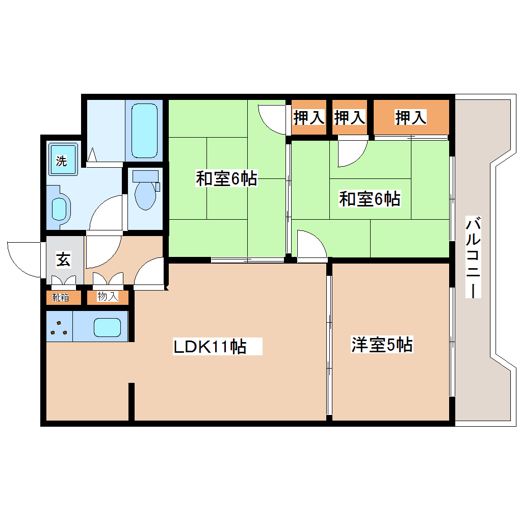 ライオンズマンション金剛院第二の間取り