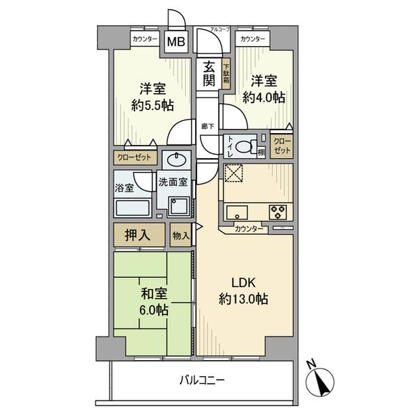 タワーヒルズ西大和の間取り