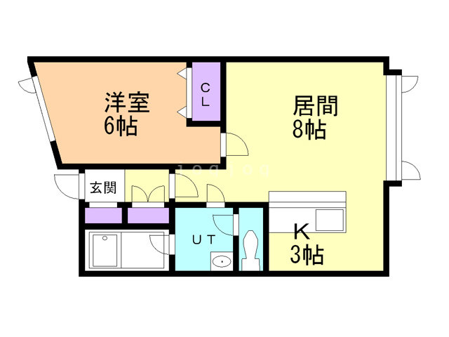 旭川市三条通のアパートの間取り