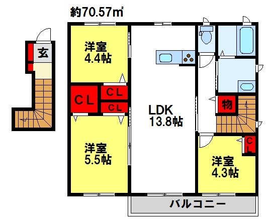 シャーメゾン田代の間取り