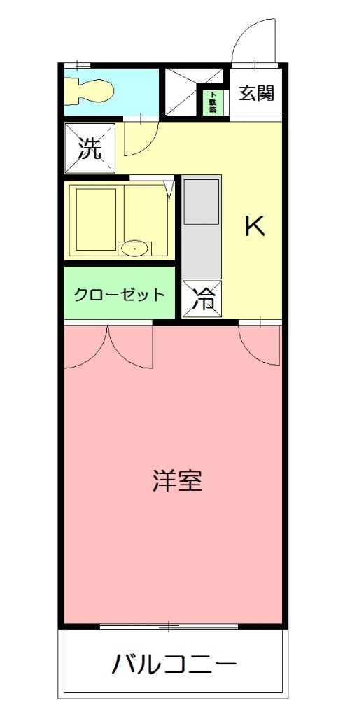 秦野市平沢のアパートの間取り