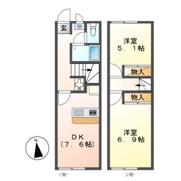 レオパレスラインＭＲの間取り