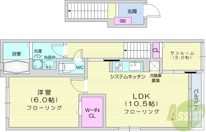 ルシエルＦの間取り