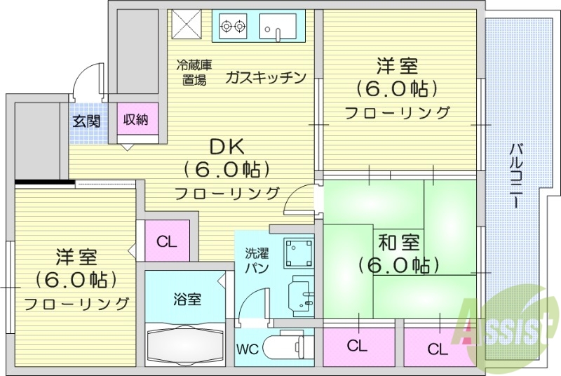 第一及川ハイツの間取り