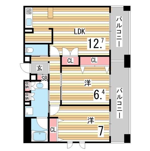 神戸市中央区加納町のマンションの間取り