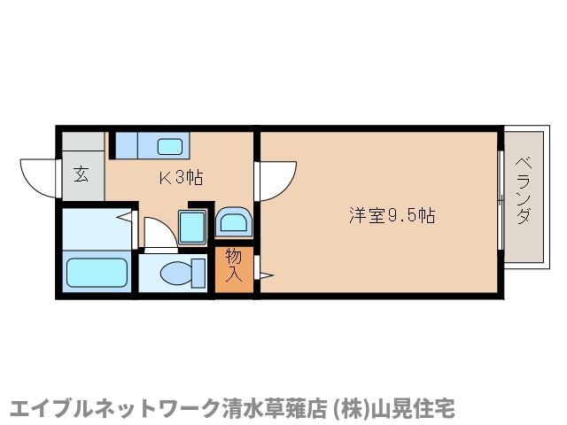 静岡市葵区瀬名中央のアパートの間取り