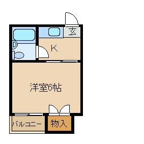 市隆ハイツ立花の間取り