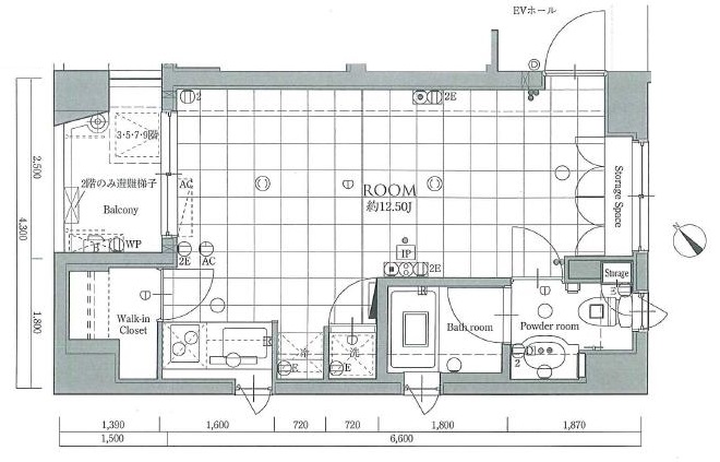 新宿区市谷台町のマンションの間取り