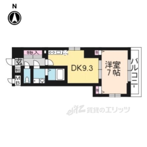 大津市浜大津のマンションの間取り