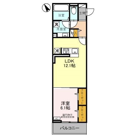 越谷市東柳田町のアパートの間取り