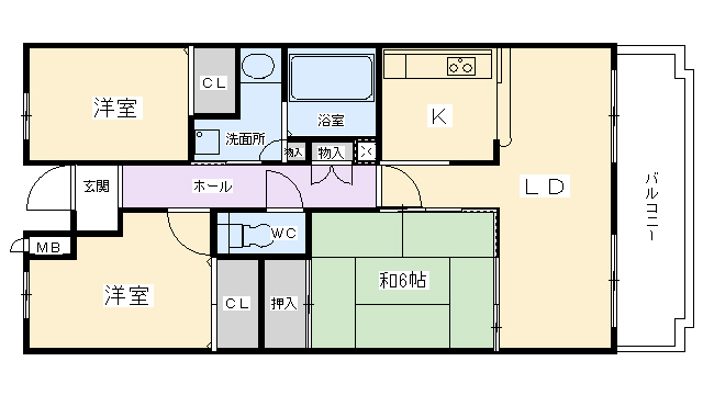 白鷹香枦園マンションの間取り