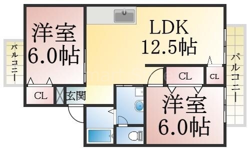 セジュール白川台の間取り