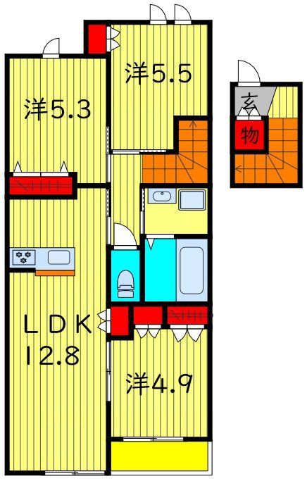 （仮称）日暮3丁目メゾン南棟の間取り