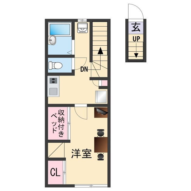 和歌山市中のアパートの間取り