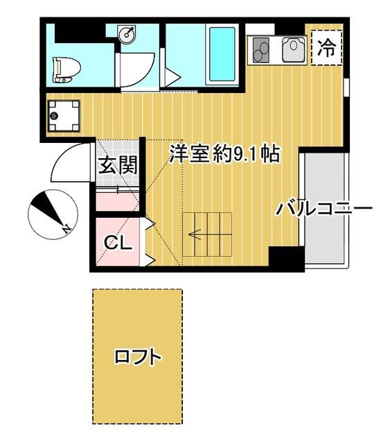 台東区花川戸のマンションの間取り