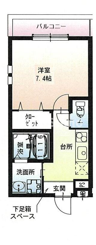 尼崎市東園田町のアパートの間取り