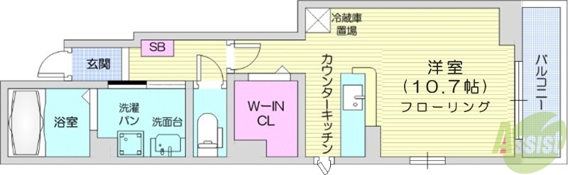 名取市大手町のアパートの間取り