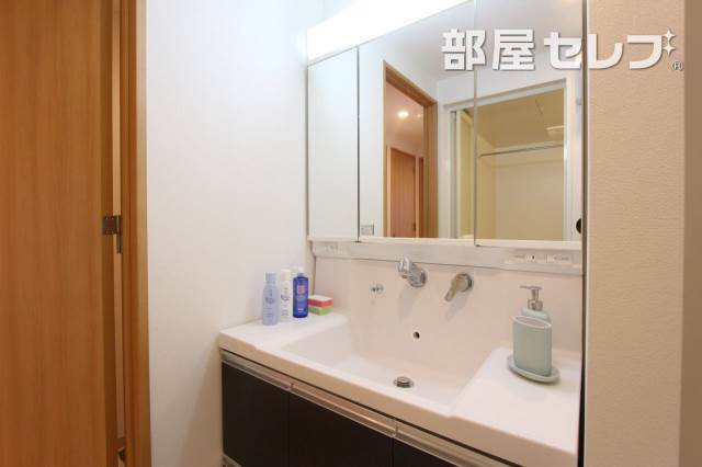 洗面設備　３０１号室の写真になります。