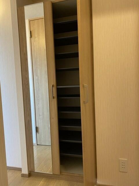 収納　ミラー付シューズｂｏｘ?