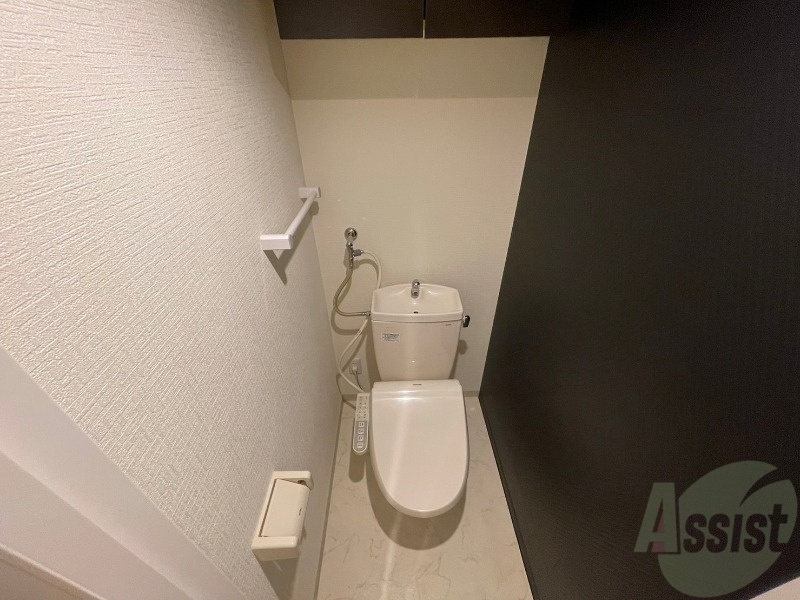 トイレ　ウォシュレット機能がついたトイレ。安心して使用できますね。
